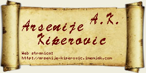Arsenije Kiperović vizit kartica